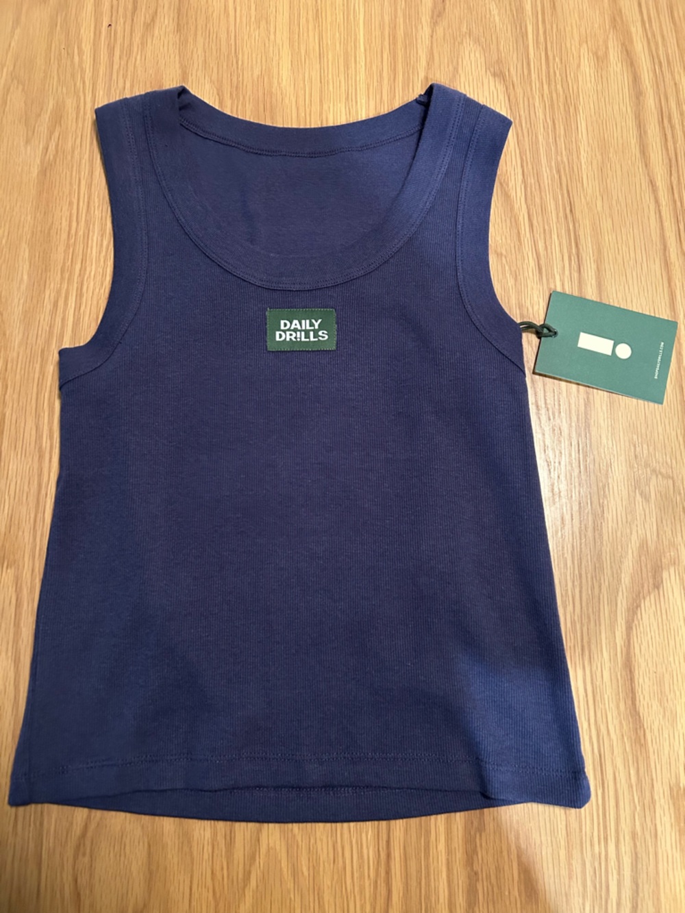 Daily Drills Logo Ribbed Tank - Navy Size M/L NWT